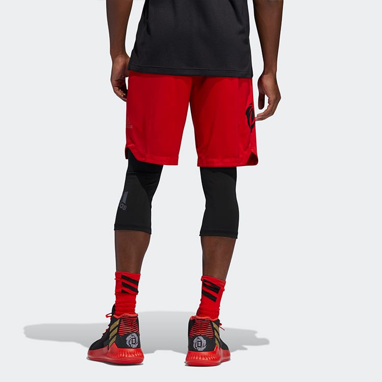 adidas Basketball Shorts Men's Light Scarlet Moderate Straight Fit Pants DZ0847