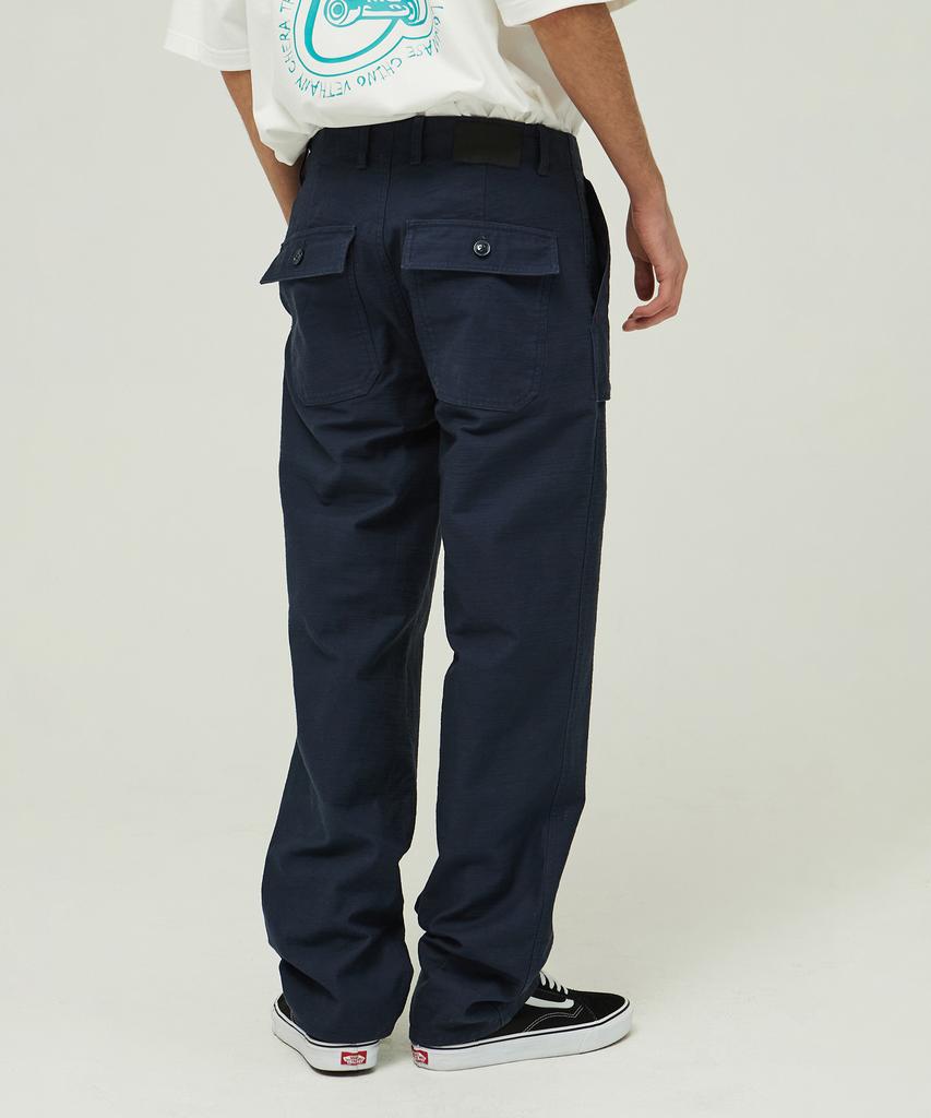MAGOODGAN Chino 4307 Satin Cotton Straight Fit Navy Fatigue Pants