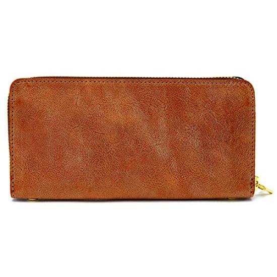 AGILITY affa "Grotto" Wallet, Long Wallet, Leather Wallet with Round Zipper, Genuine Cowhide Leather