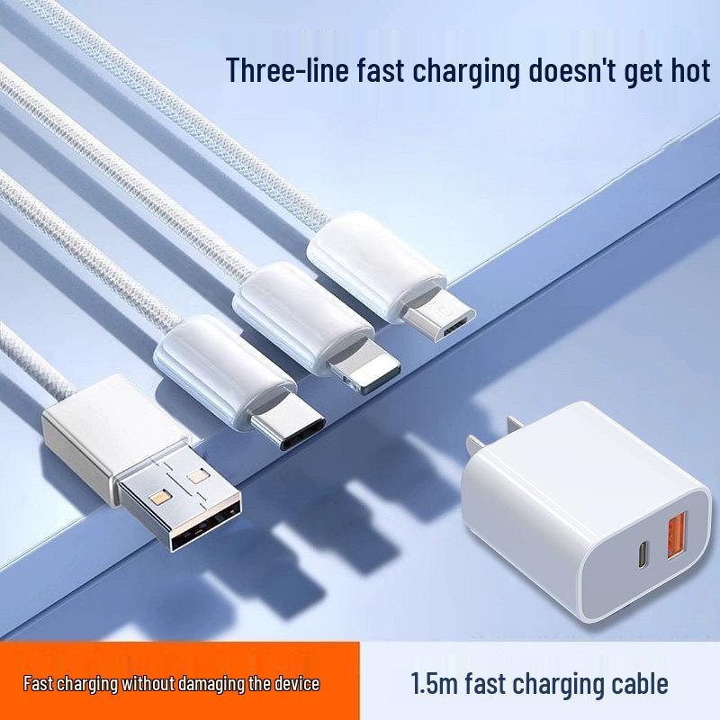 Boxin 120W 3-in-1 Fast Charging Cable for Apple & Android Devices