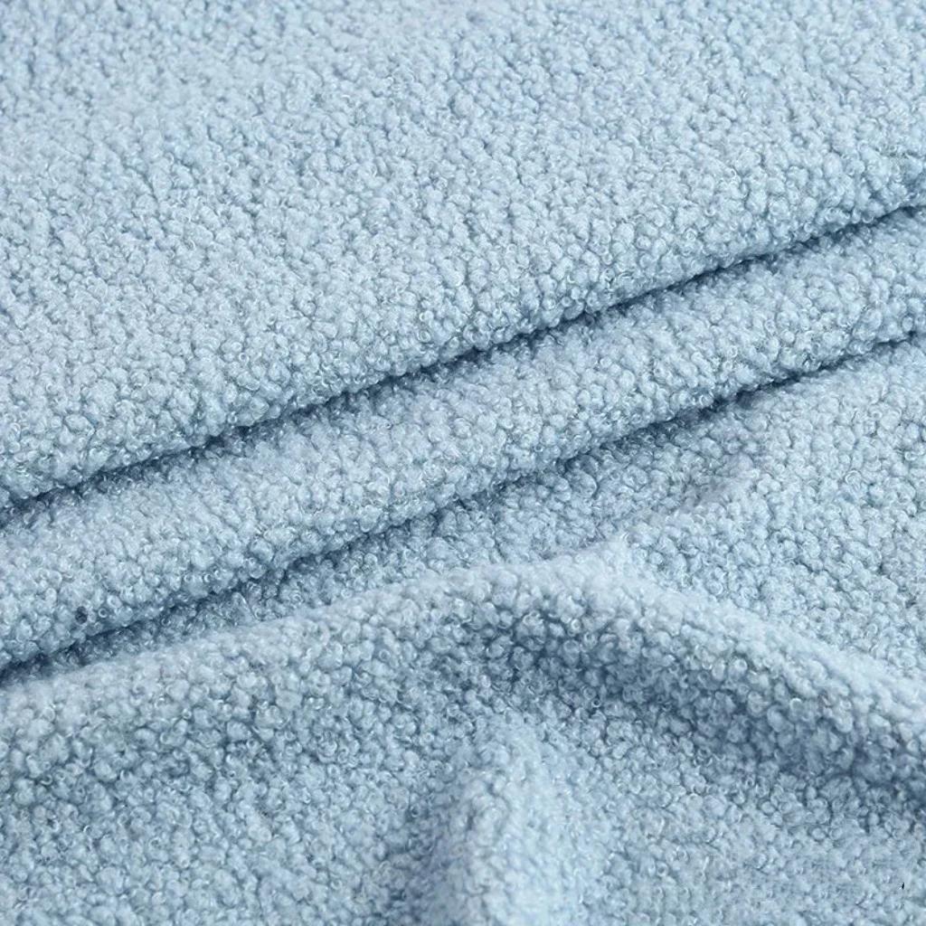 100x160cm Fur Plain Stretch Fabric for Children's Clothes Dolls Sewing Winter Coats White Teddy Hair Plush Cloth Smooth Drape