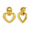 Chunky 18K Gold Plated Twist Knot Stud Earrings for Women, Geometric Textured Stainless Steel Waterproof Vintage Jewelry