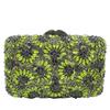 Boutique De FGG Green Rhinestone Clutch Purses for Women,Flower Evening Bags and Clutches, Formal Wedding Clutch Minaudiere Bags