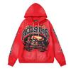 Mens Womens Oversized Hooded Sweatshirt Streetwear Vintage Washed Cotton Pullover Casual Long Sleeve