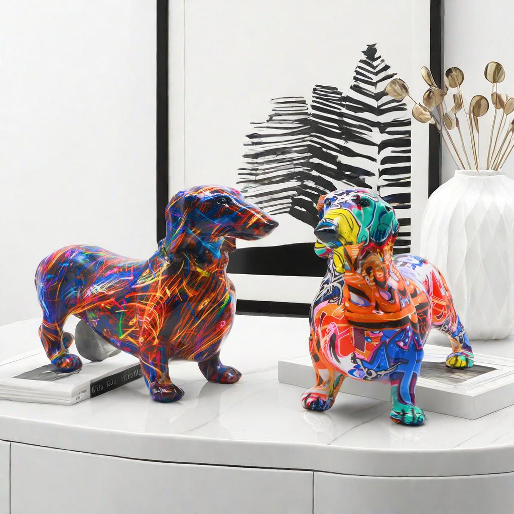 Modern Simple Dachshund Dog Ornaments Creative Home Wine Cabinet Decoration Office Desktop Jewelry Crafts