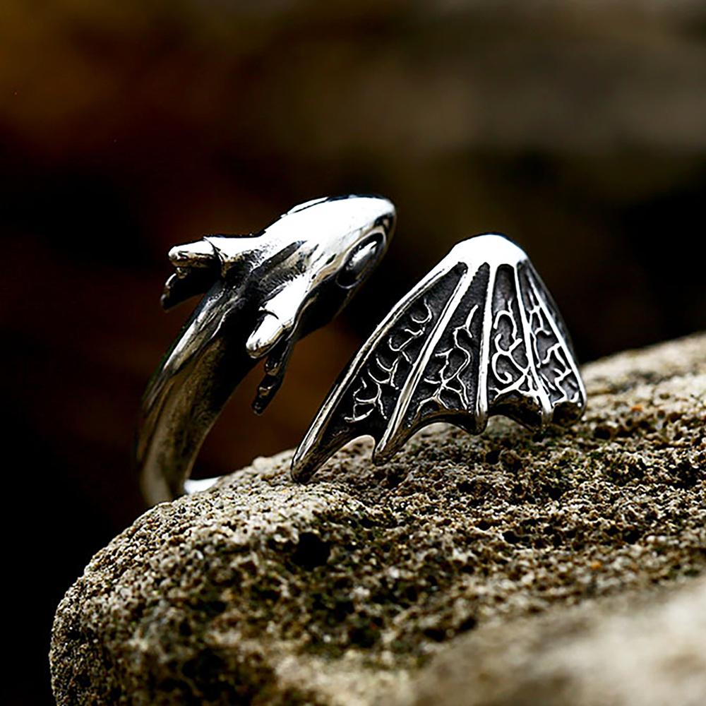 Vintage Stainless Steel Dragon Rings for Men Women Opening Adjustable Ring Punk Fashion Jewelry Gift Dropshipping Store