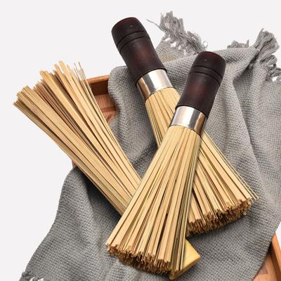 Escova de Pote de Bambu Limpeza Profunda Cabeça Angular Design de Cabo Longo Esfregão de Panela Fácil de Limpar Limpador de Cozinha Multifuncional