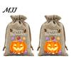 Small Storage for Candies 2Pcs Halloween Pumpkin Drawstring Bags Candy Treats, Retro Burlap Pattern Party Favors Trick or Treat Bags, Portable Goodie