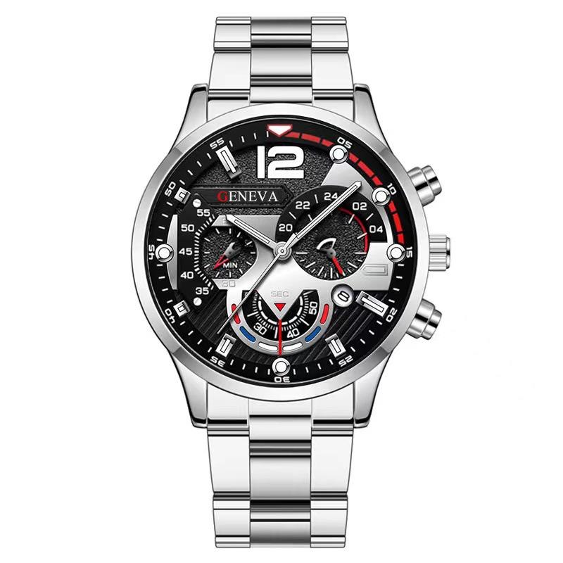 Hot Selling Men s Steel Belt Calendar Quartz Watch Sports Luminous Hand Watch Men s Watch серебряный