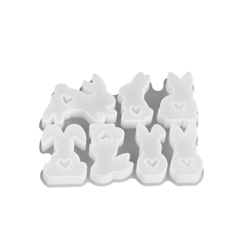1PC Love Rabbit Candle Resin Silicone Mold, Easter DIY Glue Rabbit Plaster Ornament