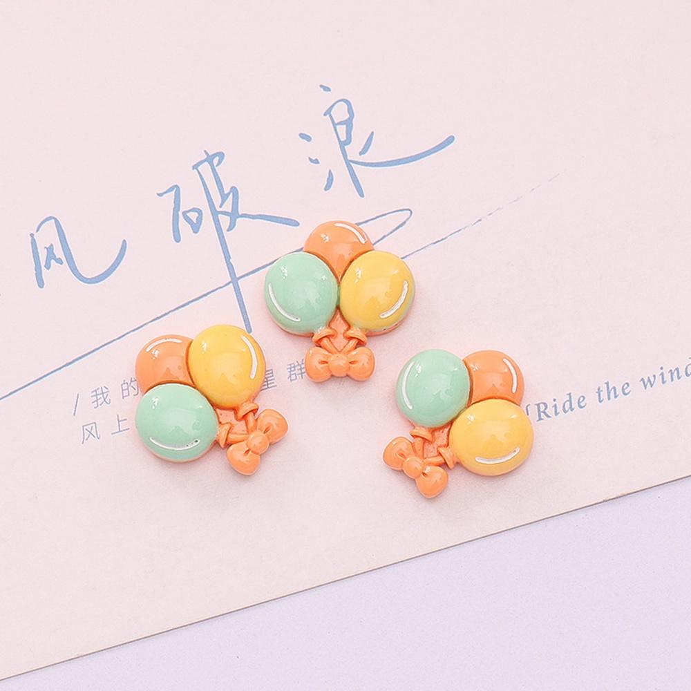 

10Pcs New Cute Resin 19*21mm Mini Cartoon Balloon Series Flat Back Manicure Parts Embellishments For Hair Bows Accessories