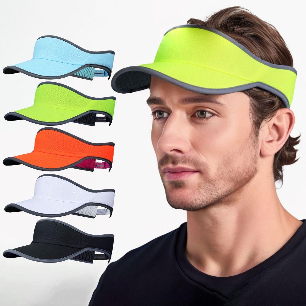 

Adjustable Sunscreen Cap UV Protection Tennis Hat New Empty Top Cap for Men Women рожевий червоний колір
