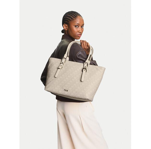 Handbag TOUS Buckles Silhouette 2002201901 Beige