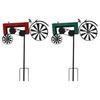 Rural Iron Tractor Windmill Ground Stake Yard Decoration For Outdoor Garden Art Craft for Flowerbed Landscape Decors