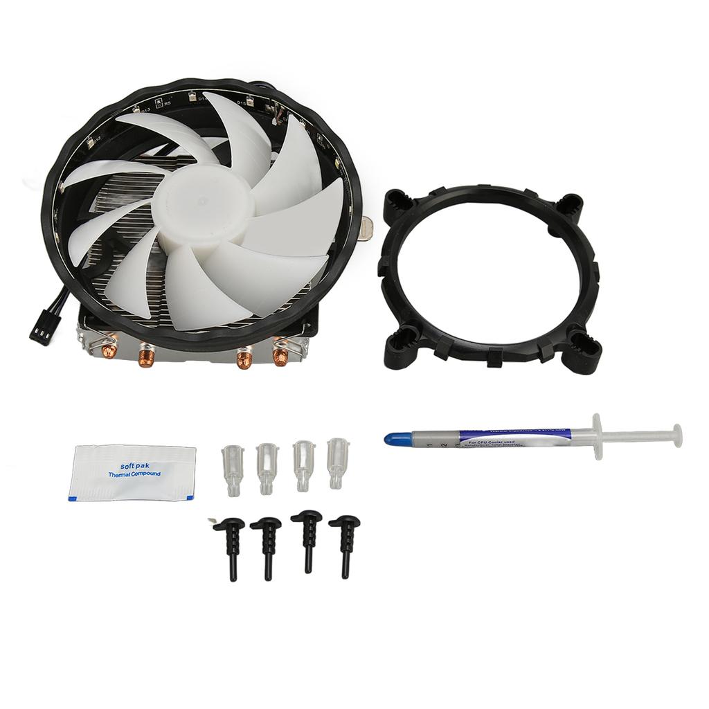 12cm CPU Cooler 3pin Interface Low Noise Strong Heat Dissipation Computer CPU Cooling Fan with RGB Lights