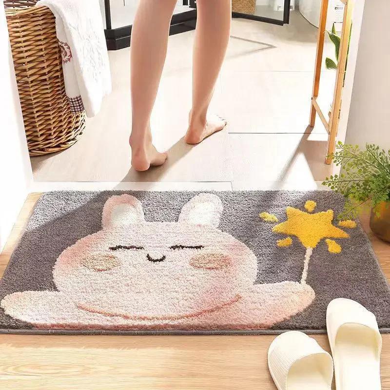 Super Soft Cartoon Plush Floor Mat Wear-resistant Water-absorbing Carpet Bathroom Water-absorbing Non-slip Floor Mat Home