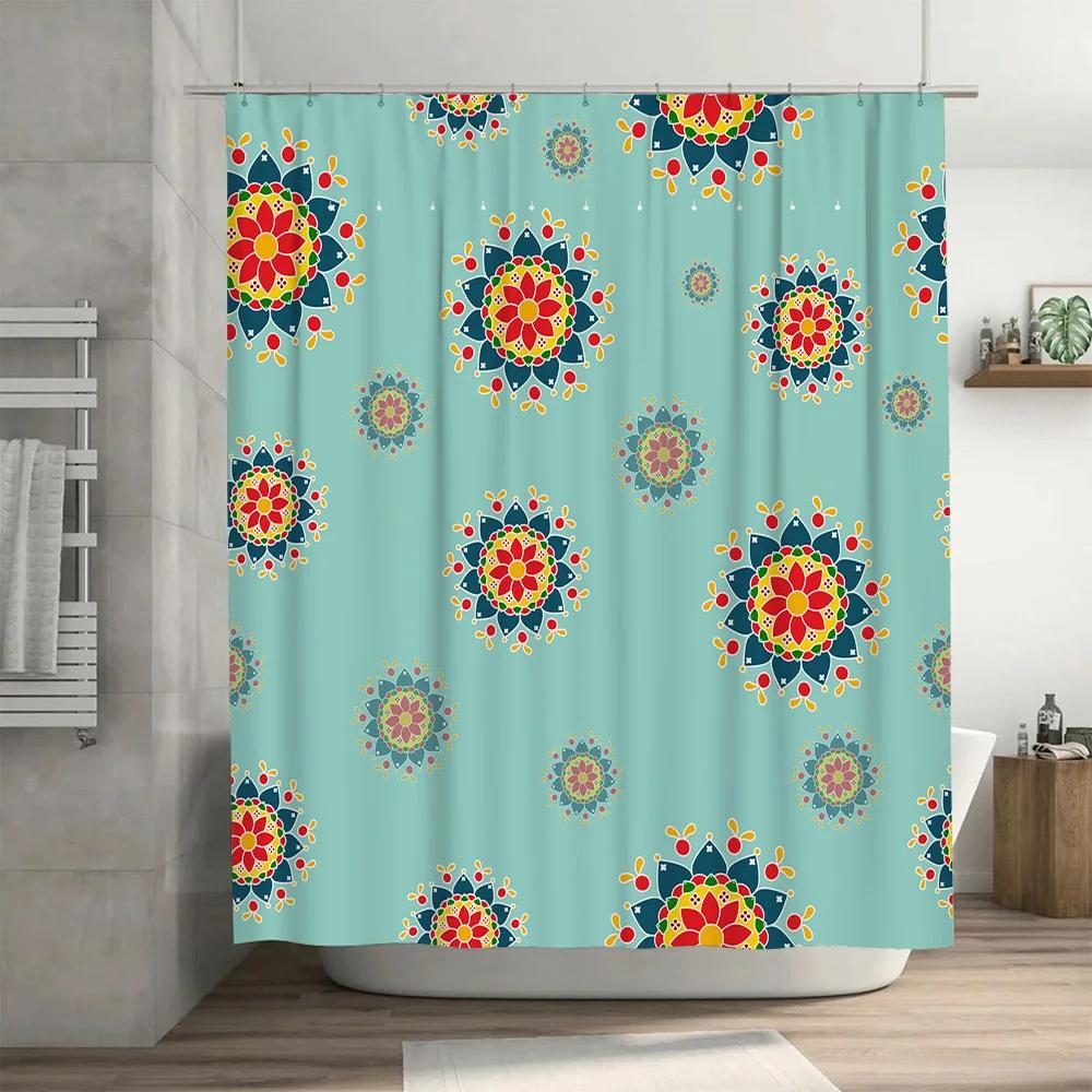 Colorful Mandala Shower Curtain Decorative Home Waterproof Fabric Bathroom Modern Bathroom Decor