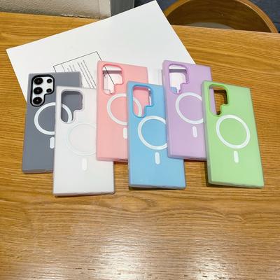 Custodia Magnetica Magsafe 2 in 1 Colore Caramella in Jelly PC per Samsung S25 S24 A07 A17 A26 A16 FE Plus Ultra Morbida Copertura Bumper Completa