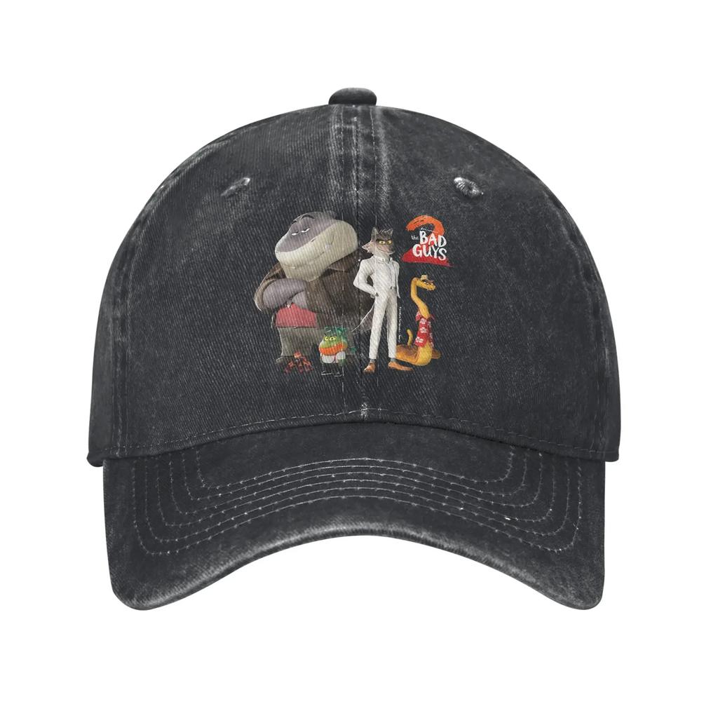 The Bad Guys Group Baseball Cap Classic Distressed Washed Movie Snapback Cap for Unisex Women Outdoor Running Golf Gift Hats