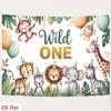 2D Wild One First Birthday Backdrop Woodland Animal Photoshoot Background
