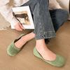 Fashion Splicing Square Toe Mules Shoes for Women Suede Flats 2025 Spring Autumn Slip on Designer Fashion Solid Color Casual Loafers