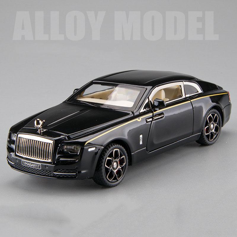 AAZH1 1:32 Rolls Royce Phantom Wraith Spielzeugautos Druckguss-Legierungsmodell mit Sound Licht Rückzieher Türen zu öffnen Autos Geschenk für den Geburtstag eines Freundes