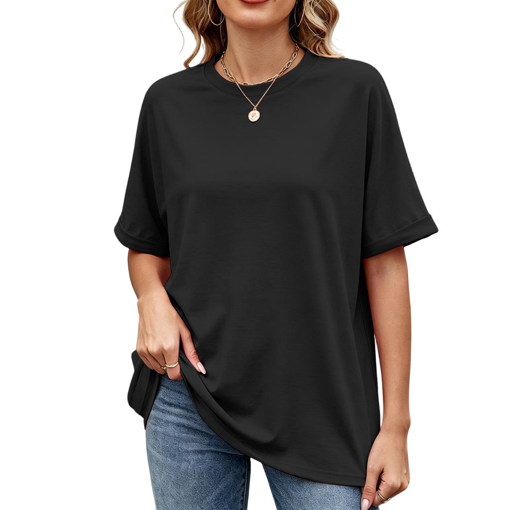 Women Loose Fit Casual Round Neck Short Sleeve T Shirt Lightweight Comfortable Summer Top