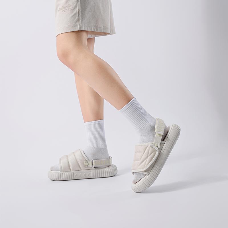 Kappa Outdoor Velcro Thick Sole Beach Shoes Sports Sandals Unisex Sandals Gray White K0DX5LL20-133