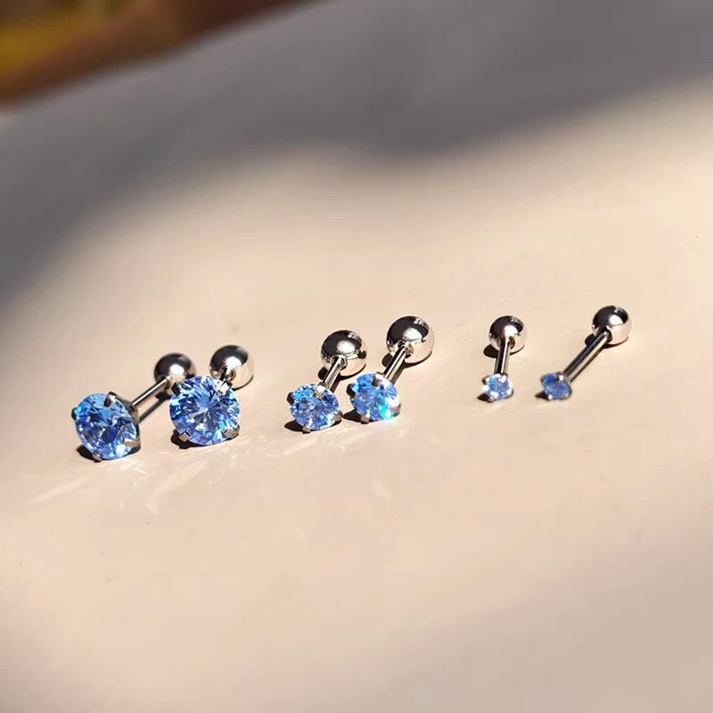 

Серьги из серебра 925 пробы с бриллиантами и двойной головкой, с винтовой застежкой для сна