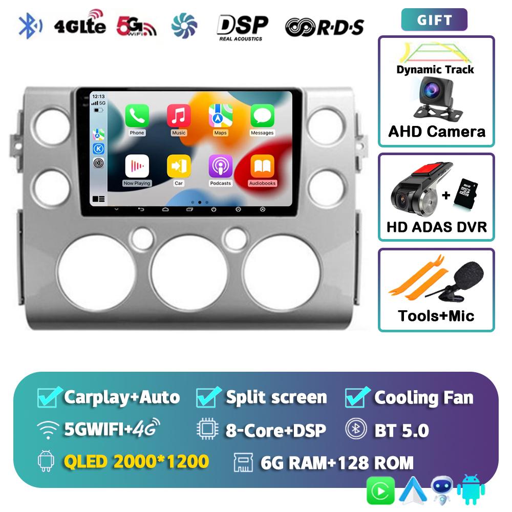 Android14 Car Radio For Toyota FJ Cruiser J15 2006 2007 2008 2009 2010 -2020 Smart Touch Screen Multimedia Player GPS Navigation