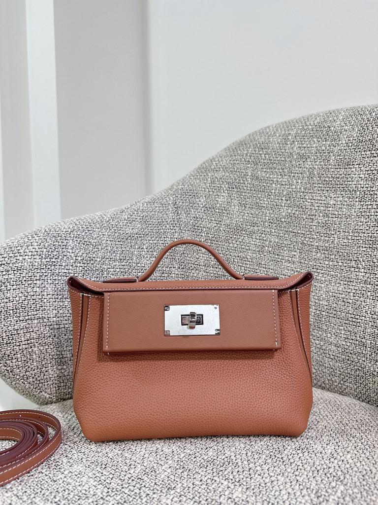 Togo cowhide 2424 bag lychee pattern shoulder bag hand bag high-end dumpling bag portable messenger bag female