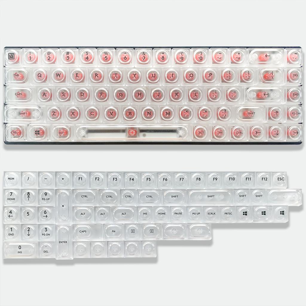 DOYS Block Toy Themed Keycaps,Transparent Matte PC Material 126 Keys Full Set,Shine Through Custom Keycaps Mechanical Keyboards
