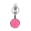 Glitter Epoxy Resin Rotating Retractable Keychain Badge Reel with Sequins Cute Creative Office ID Card Holder Strap