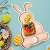 Easter Bunny Tray Wood Food Plate Fruit Serving Bread Display Wooden Spring Decor Kids Child Cake Decorations Easter Supplies