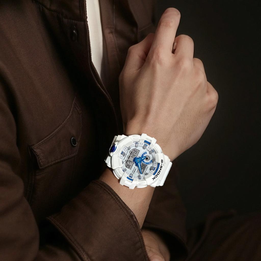 CASIO G SHOCK Quartz Movement Resin Strap Watch Men's Watches White Dial GA700HDS-7A