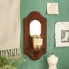 New Solid Wood Wall Mirror Shelves Wall Hanging Wall Mirror With Shelf Vintage Aromatherapy Candlestick Holder Wall Decoration