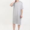 Men's Long Modal Nightgown - Short Sleeve V-Neck
