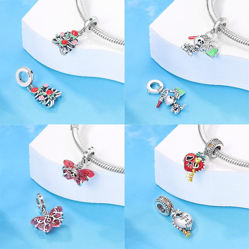 Exquisite Skull Man Castle Blood Night Butterfly Fantasy Pendant Copper Charms Fit Original Bracelet Women Diy Jewelry Gift