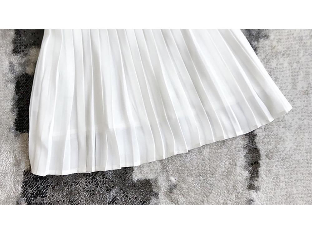 2024 Girls' Short-Sleeve White Princess Dress - Fashionable Summer & Autumn Children's Clothing