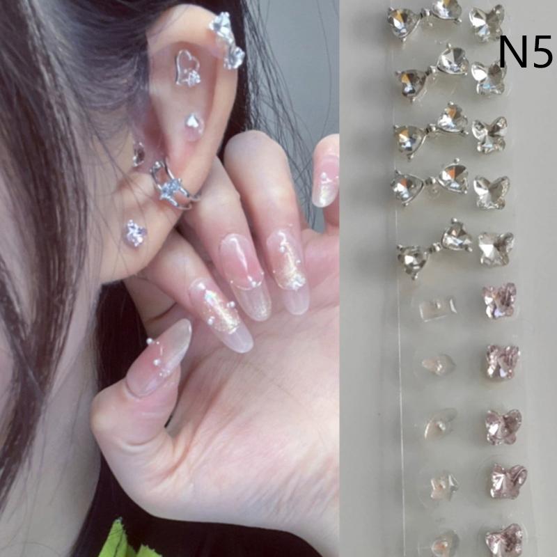 

20 Patches Heart Butterfly Bow Ear Point Stickers Ear Pressure Stick Acupuncture Magnetic Beads Auricular Ear Sticker