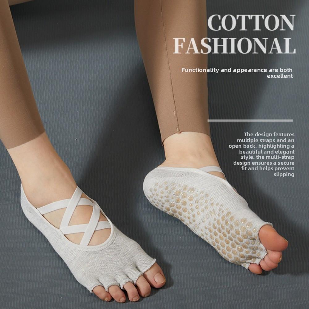 1 Pair Full Five Finger Five Finger Yoga Socks Cross Strap Five Finger Sport Socks  Yoga
