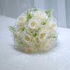 Realistic Pearls Decors Bridal Hand Bouquet Silk Flower Arrangement for Wedding Anniversaries and Formal Occasion