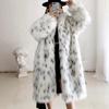 New winter warm imitation fur coat women's clothing medium and long belt-free spotted long-sleeved fox fur coat