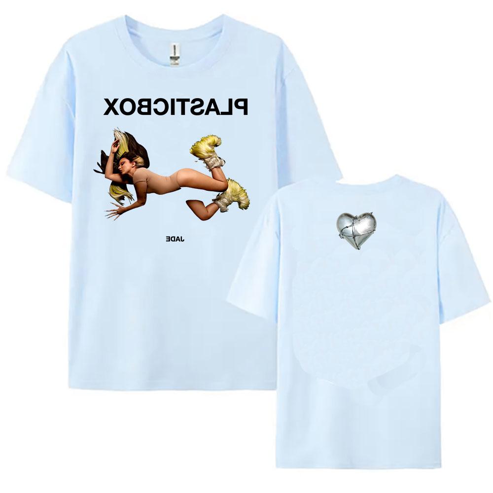 Jade Plastic Box T-shirt Cotton Short Sleeve Fashion Female Tshirts Singer Graphic Printing Clothing Unisex Streetwear Women Tee
