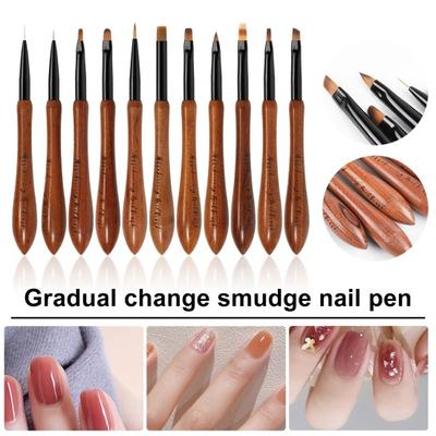 2Pcs Nail Art Brush Professional Flexible Bristle Manicure Painting Pen Fine Detail DIY Nail Brush for Nail Tips Drawing