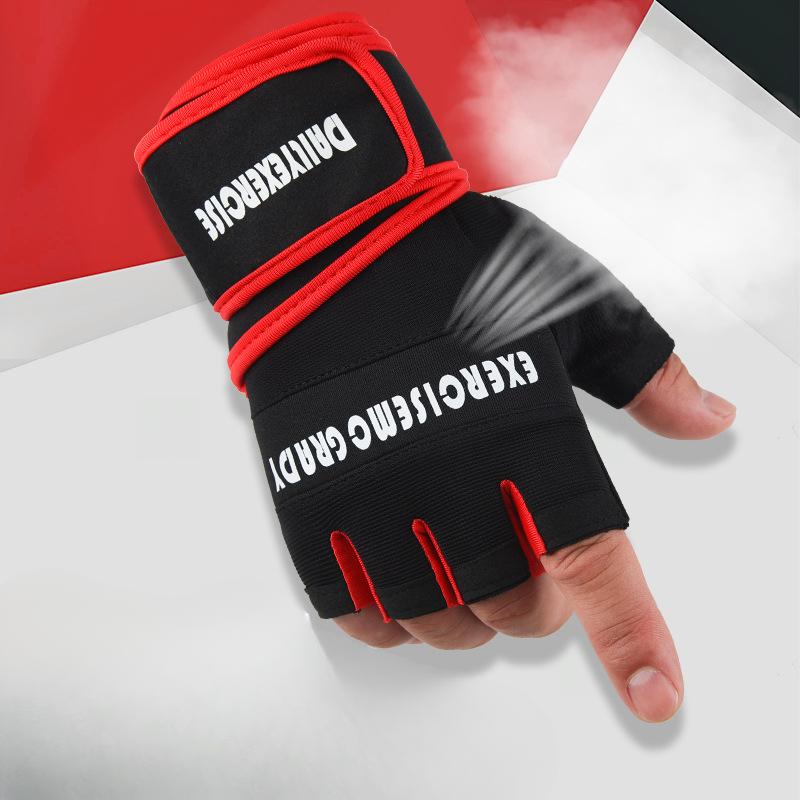 Fitnesshandschuhe für Männer und Frauen Halbfinger Handgelenkschützer Rutschfest Verschleißfest Riemen für Anti-Blasenbildung