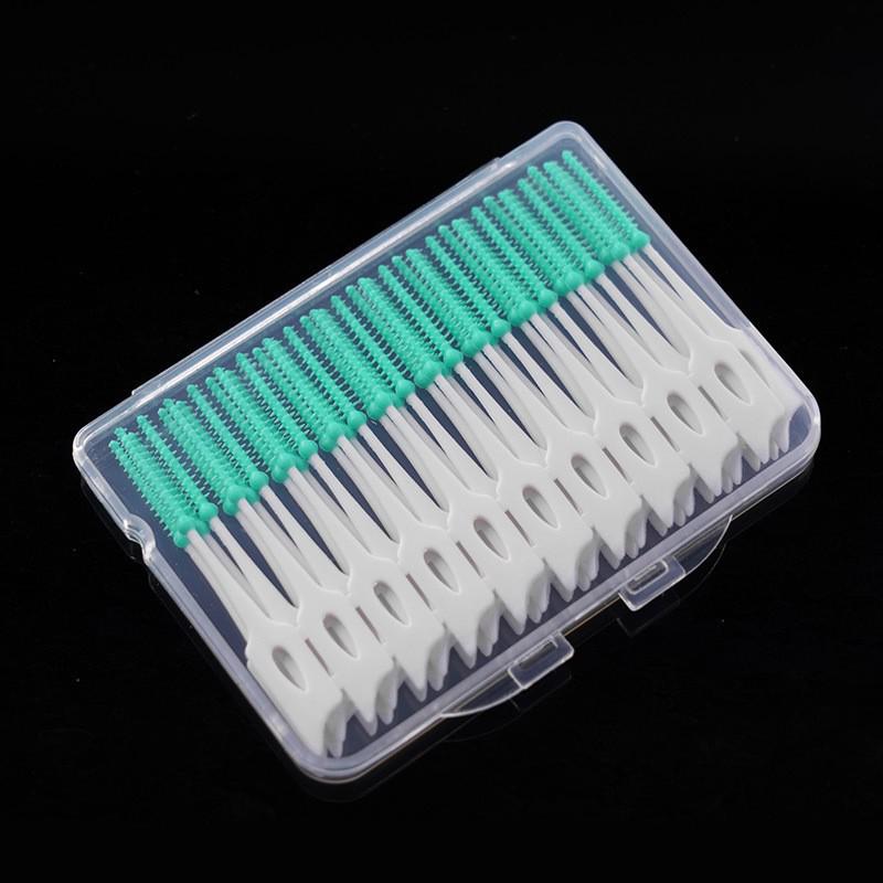 200-Pack Disposable I-shaped Soft Rubber Interdental Brushes and Toothpicks for Orthodontic Use