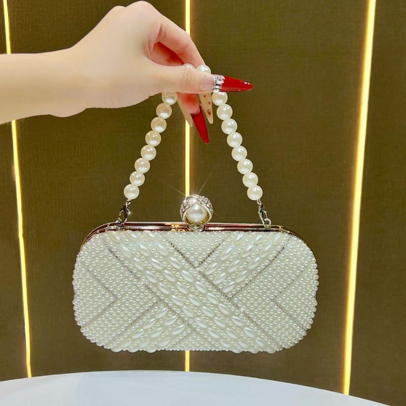 Fashionable Pearl Evening Bag, Niche Dress Bag, Clutch Bag, Small Bag, Hand-held Crossbody Bag