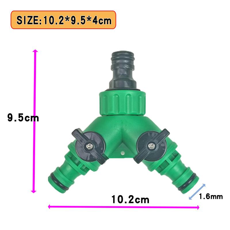 Plastic Hose Splitter Valve, Y-Shape 2-Way Garden Pipe Connector Adapter