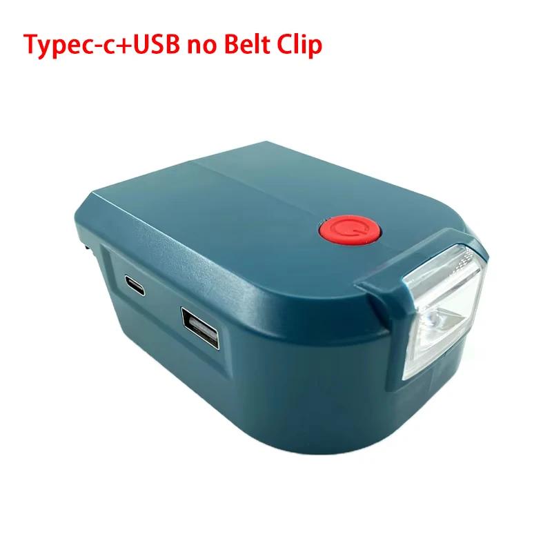 Battery Adapter with Led Work Light For Makita 14.4V18V Li-on Battery with Dual USB Type-c DC Port Emergency Power Supply